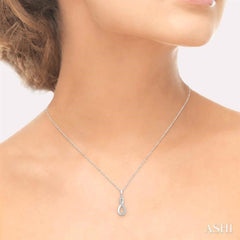 1/10 Ctw Figure Eight Round Cut Diamond Infinity Petite Pendant in 10K White Gold with chain