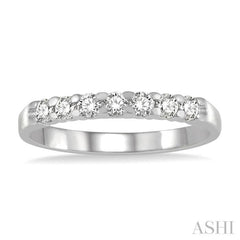 1/3 Ctw 7 Stone Round Cut Diamond Wedding Band in 14K White Gold