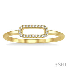 1/20 Ctw Paperclip Link Round Cut Diamond Fashion Ring in 10K Yellow Gold