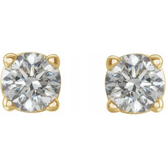14K Yellow Gold 1 1/2 CTW Natural White Diamond Earrings