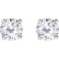Sterling Silver 4 mm Stuller Lab-Grown Moissanite Earrings