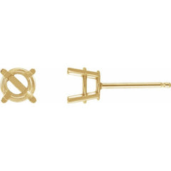14K Yellow Gold 5 mm Natural London Blue Topaz Earrings