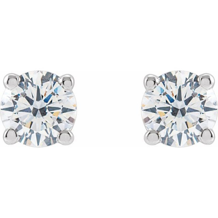 14K White Gold 1/2 CTW Lab-Grown White Diamond Earrings