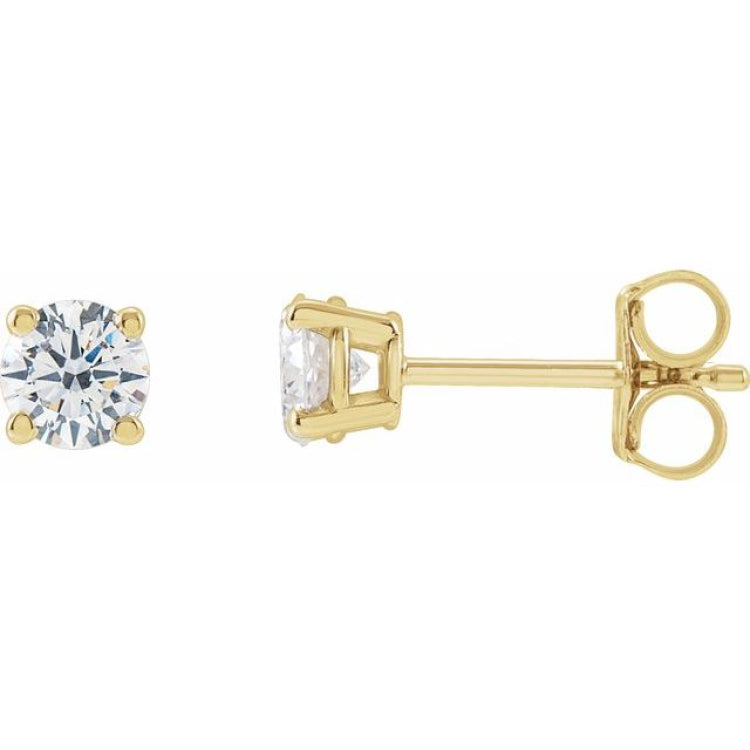 14K Yellow Gold 3/4 CTW Lab-Grown White Diamond Earrings