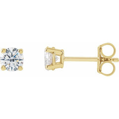 14K Yellow Gold 3/4 CTW Lab-Grown White Diamond Earrings