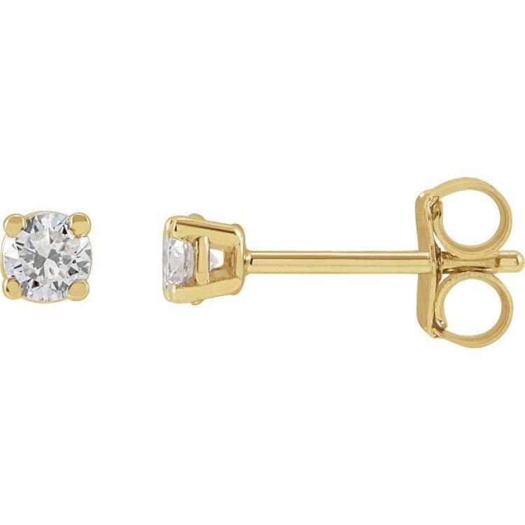 14K Yellow Gold 1/4 CTW Lab-Grown White Diamond Earrings