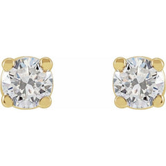 14K Yellow Gold 1/4 CTW Lab-Grown White Diamond Earrings