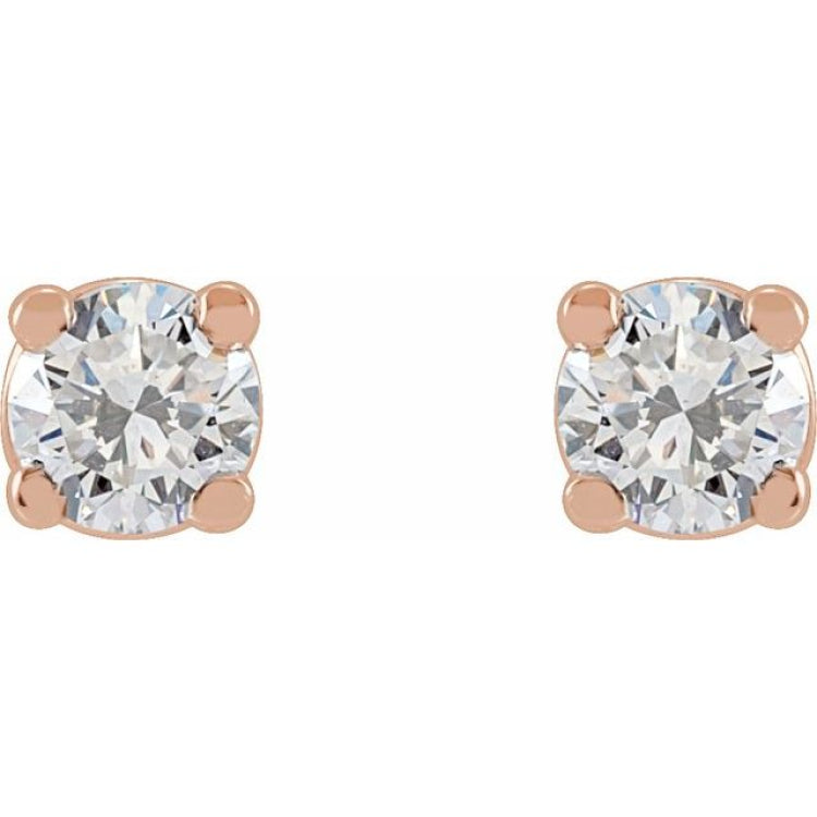 14K Rose Gold 1/4 CTW Lab-Grown White Diamond Earrings