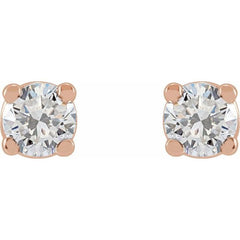 14K Rose Gold 1/4 CTW Lab-Grown White Diamond Earrings