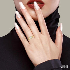 1/6 Ctw Cushion Shape Lovebright Diamond Ring in 14K Yellow and White Gold