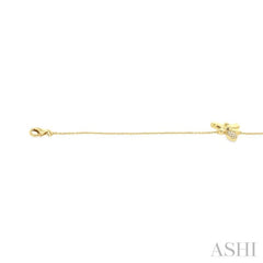 1/20 Ctw Petite Bumble Bee Round Cut Diamond Fashion Bracelet in 10K Yellow Gold