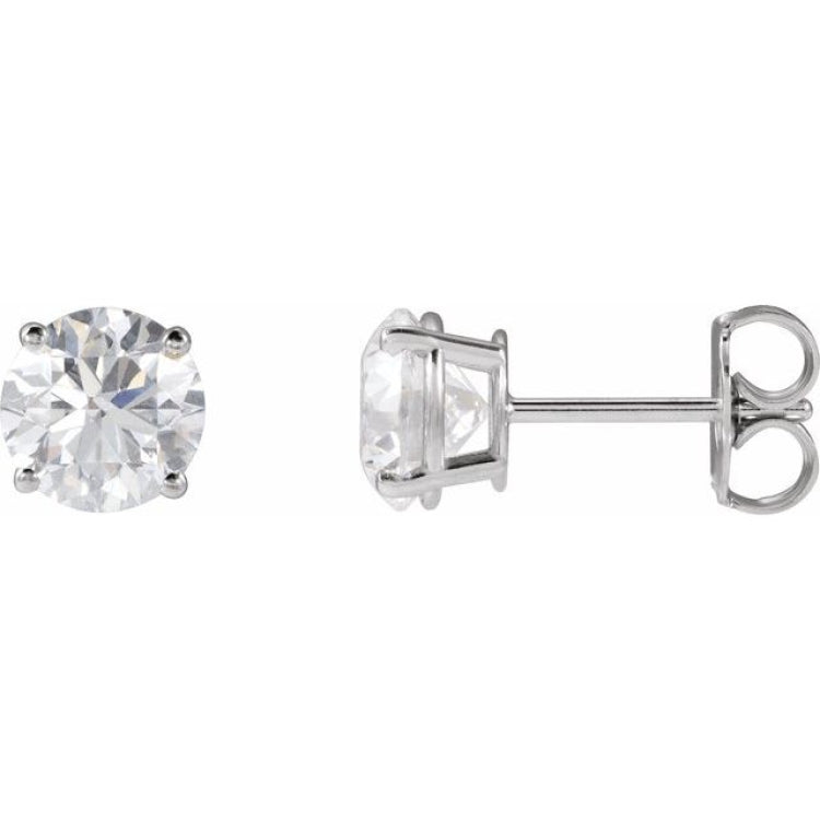 Sterling Silver 7 mm Natural London Blue Topaz Earrings